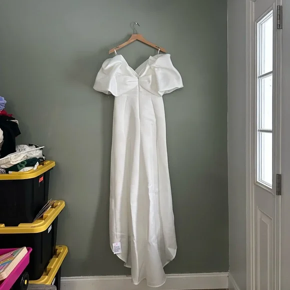 ASOS Maeve Sculpted Off Shoulder Statement Dress in Ivory US 8 - Picture 11 of 16